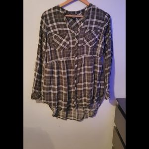 Torrid green plaid shirt